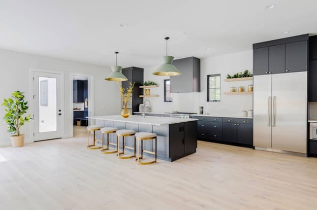 Dark cabinet kitchen by TH Builds